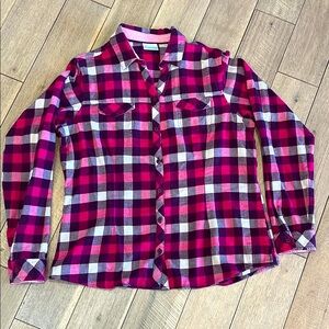 Columbia Women’s Plaid Button-Up Flannel Shirt